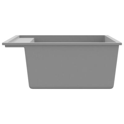 vidaXL Küchenspüle mit Überlauf Grau Granit
