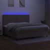 vidaXL Boxspringbett mit Matratze & LED Taupe 200x200 cm Stoff