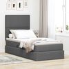 vidaXL Bett mit Stauraum und LED Dunkelgrau 90 x 200 cm Polyester