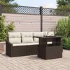 vidaXL Garten-Sofa-Set mit Speicher 5 pcs Braun Poly Rattan