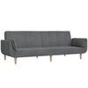 vidaXL Schlafsofa 2-Sitzer mit 2 Kissen Hellgrau Stoff
