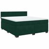 vidaXL Boxspringbett mit Matratze Dunkelgr&uuml;n 180x200 cm Samt