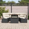vidaXL Garten Essgruppe mit Kissen mit Kissen 7 pcs Schwarz und Creme