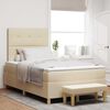 vidaXL Boxspringbett mit Matratze Creme 120 x 200 cm Stoff