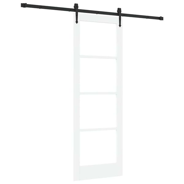 vidaXL Schiebet&uuml;r ORKDAL Wei&szlig; 73,5 x 211 cm Massivholz Kiefer und Glas