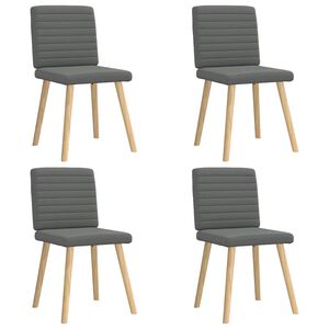 vidaXL Esszimmerst&uuml;hle 4 Stk. Dunkelgrau Stoff