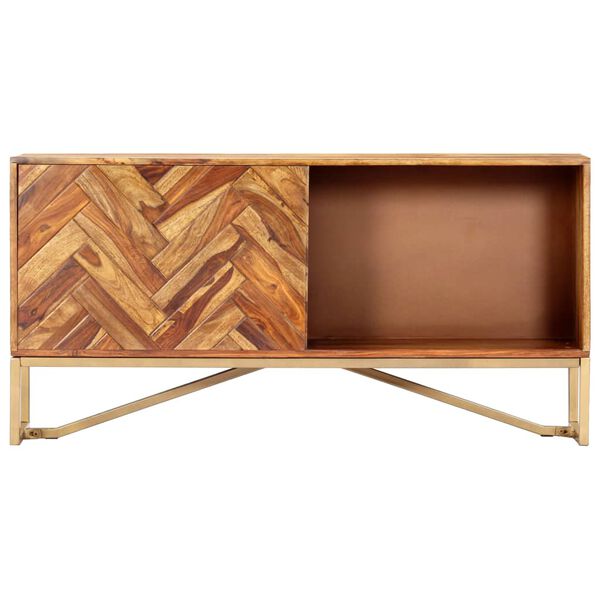 vidaXL Sideboard 118x30x60 cm Massivholz Akazie