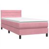 vidaXL Boxspringbett mit Matratze Rosa 80x210 cm Samt