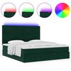 vidaXL Ottoman-Bett mit Matratzen & LEDs Dunkelgr&uuml;n 160x200 cm Samt