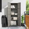 vidaXL Gartenschrank Grau 59x40x180 cm Poly Rattan