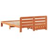 vidaXL Massivholzbett ohne Matratze Wachsbraun 150x200 cm Kiefernholz