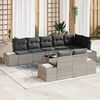 vidaXL Gartensofa-set mit Kissen 9 pcs Hellgrau Poly-Rattan