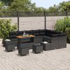 vidaXL Gartensofa-set mit Kissen 13 pcs Schwarz Poly-Rattan
