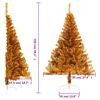 vidaXL Künstlicher Halb-Weihnachtsbaum mit Ständer Gold 150 cm PET