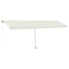 vidaXL Manuelle Markise mit Solar-LED 6 x 3 m Creme 100% Polyester