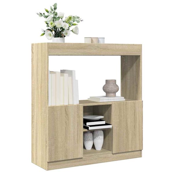 vidaXL Highboard Sonoma-Eiche 92x33x100 cm Holzwerkstoff