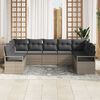 vidaXL Garten-Sofa-Set 7 pcs Grau Poly Rattan