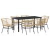 vidaXL Garten Essgruppe 7 pcs Braun Poly-Rattan
