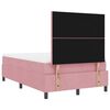 vidaXL LED Boxspringbett mit Matratze Rosa 120 x 190 cm Samt