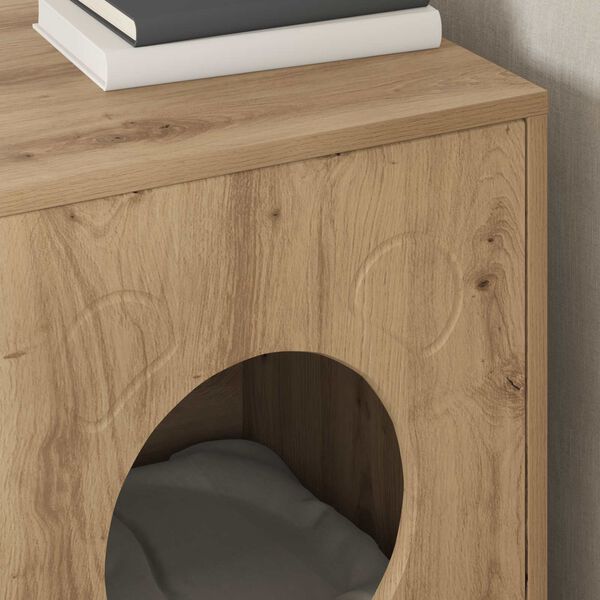 vidaXL Katzenhaus Kunsthandwerk Eiche 42,5 x 40 x 53 cm Holzwerkstoff