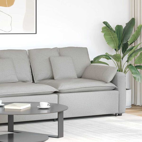 vidaXL Modulares Sofa Endmodul mit Armlehne Kissen Wolkengrau 100 cm
