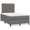 vidaXL Boxspringbett mit Matratze Grau 120x190 cm Kunstleder
