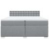 vidaXL Boxspringbett mit Matratze Hellgrau 200x200 cm Stoff