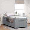 vidaXL Bettrahmen mit Matratze Hellgrau 100 x 200 cm Stoff