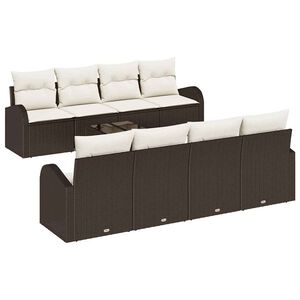 vidaXL Gartensofa-set 9 stk. Braun Poly-Rattan