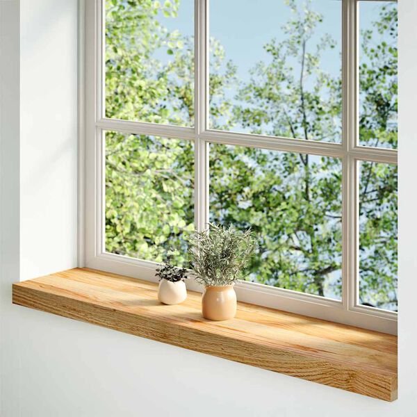 vidaXL Fensterb&auml;nke 2 Stk. Hellbraun 90x20x2 cm Massivholz Eiche