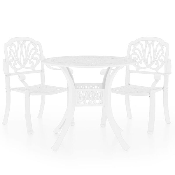 vidaXL 3-tlg. Bistro-Set Aluminiumguss Weiß