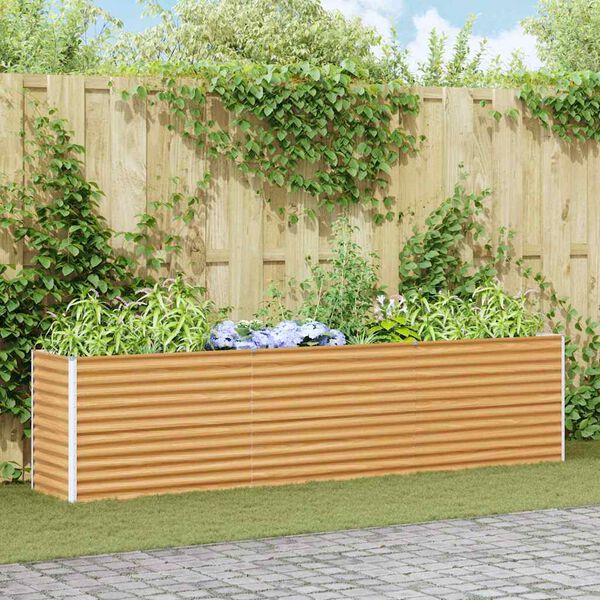 vidaXL Hochbeet Hellbraun 290 x 50 x 68 cm Verzinkter Stahl