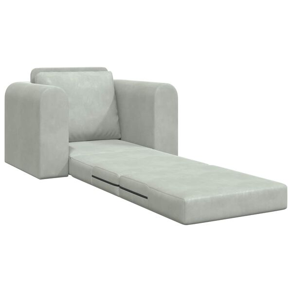 vidaXL Klappsofa Bett Hellgrau 98 x 71 x 83 cm Samt