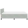 vidaXL Boxspringbett mit Matratze Hellgrau 140 x 200 cm Samt
