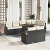 vidaXL Garten-Sofa-Set mit Speicher 9 pcs Schwarz Poly Rattan