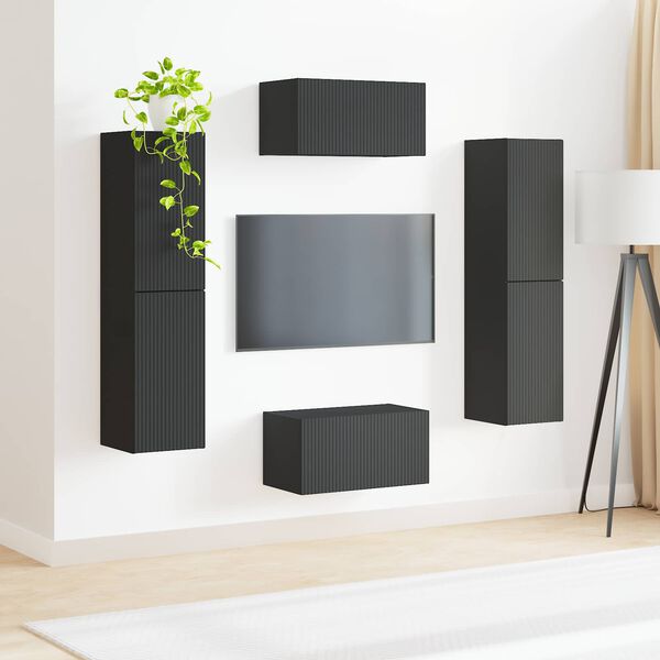 vidaXL 3 pcs Schwarz