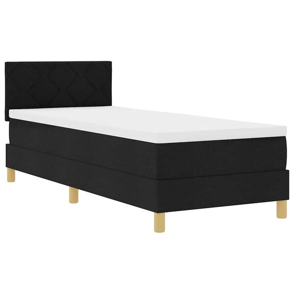 vidaXL Boxspringbett mit Matratze Schwarz 80 x 200 cm Stoff