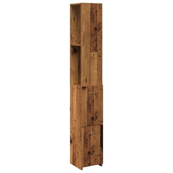 vidaXL Badezimmerschrank Altholz-Optik 25x25x170 cm Holzwerkstoff