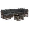 vidaXL Gartensofa-set 8 stk. Grau Poly-Rattan