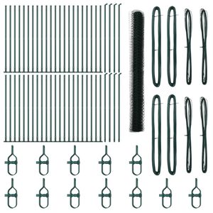 vidaXL Zaunpfosten Gr&uuml;n 100 x 1,5 m (36 mm Maschenweite) Stahl und PVC