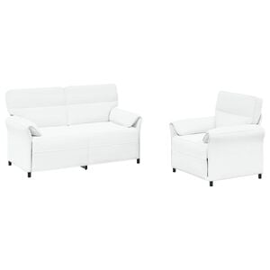 vidaXL Sofa Set 2 stk. Wei&szlig; Stoff