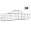 vidaXL Gabionen mit Hochbogen 11 Stk. 200x30x40/60 cm Verzinktes Eisen
