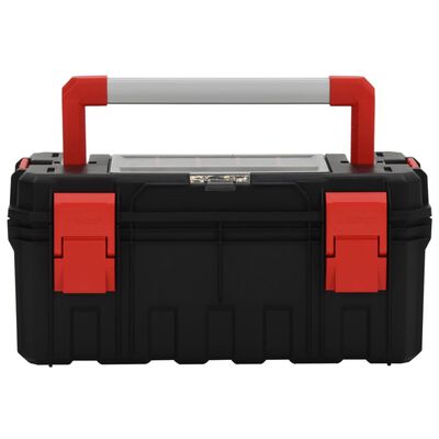 vidaXL Werkzeugkoffer Schwarz und Rot 55x28x26,5 cm