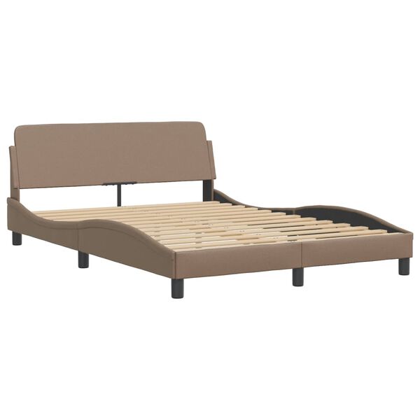 vidaXL Bett "Viana" mit Matratze Cappuccino-Braun 140x200 cm Kunstleder