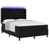 vidaXL LED Boxspringbett mit Matratze Schwarz 140 x 190 cm Stoff