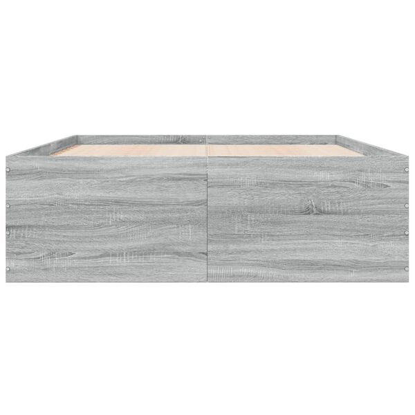 vidaXL Bettgestell Grau Sonoma 140x190 cm Holzwerkstoff