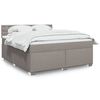 vidaXL Boxspringbett mit Matratze Taupe 180x200 cm Stoff