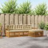vidaXL Outdoor-Sofagarnitur mit Kissen 4 pcs Natur und Beige