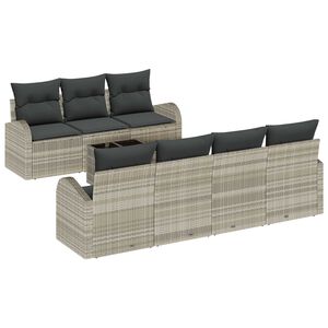 vidaXL Gartensofa-set Hellgrau 55 x 55 x 37 cm Poly-Rattan