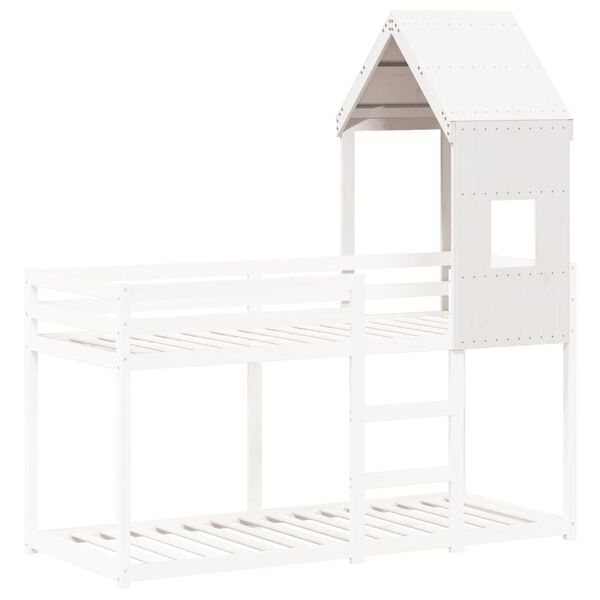 vidaXL Dach f&uuml;r Kinderbett Wei&szlig; 60x89x134,5 cm Massivholz Kiefer